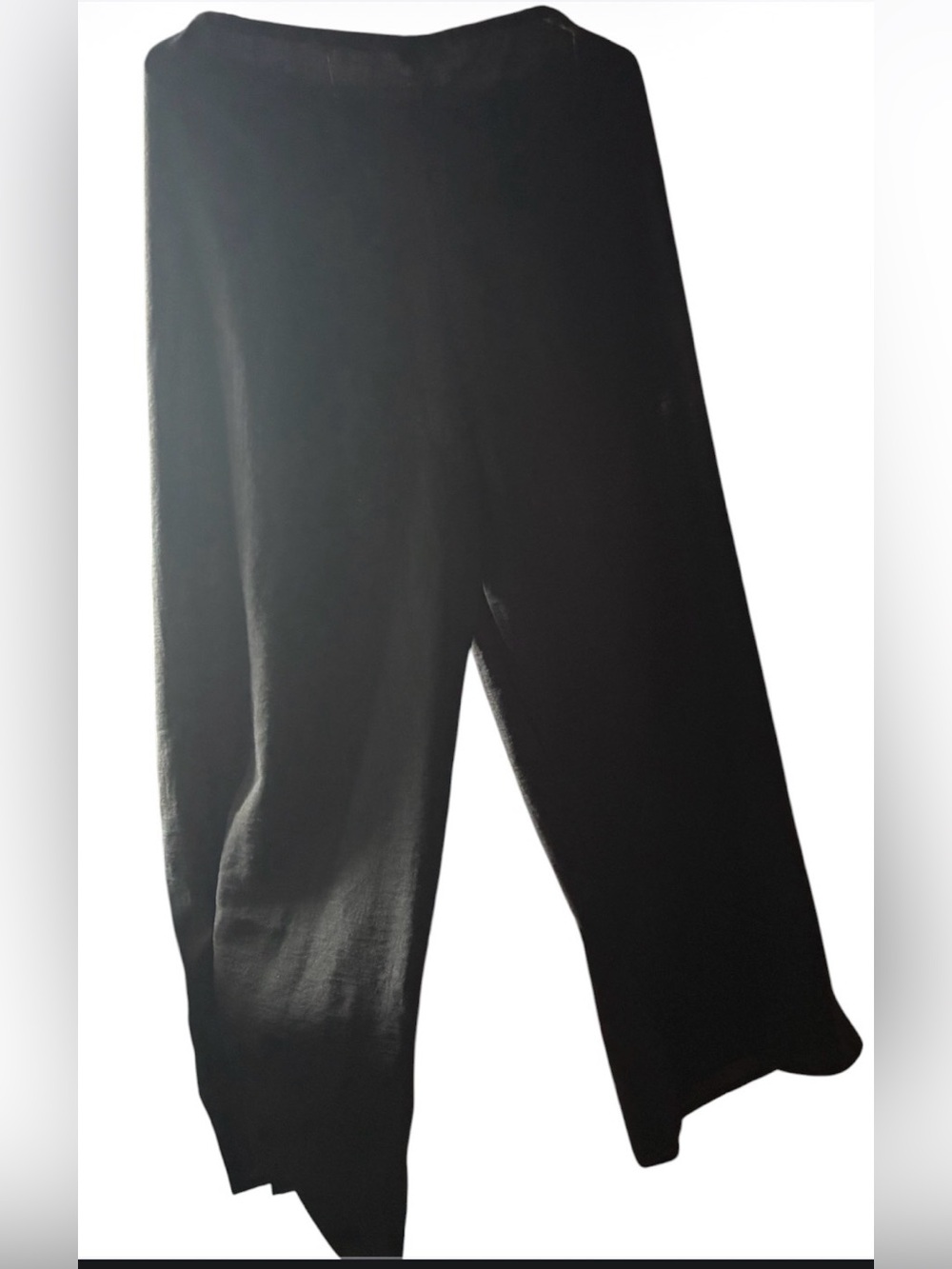 Zenobia Black Pull-On Drawstring Relaxed Wide Leg Trousers Pants Size Large - Picture 3 of 4